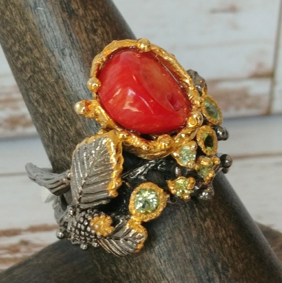 Jewelry - Artist Designed Red Coral Ring